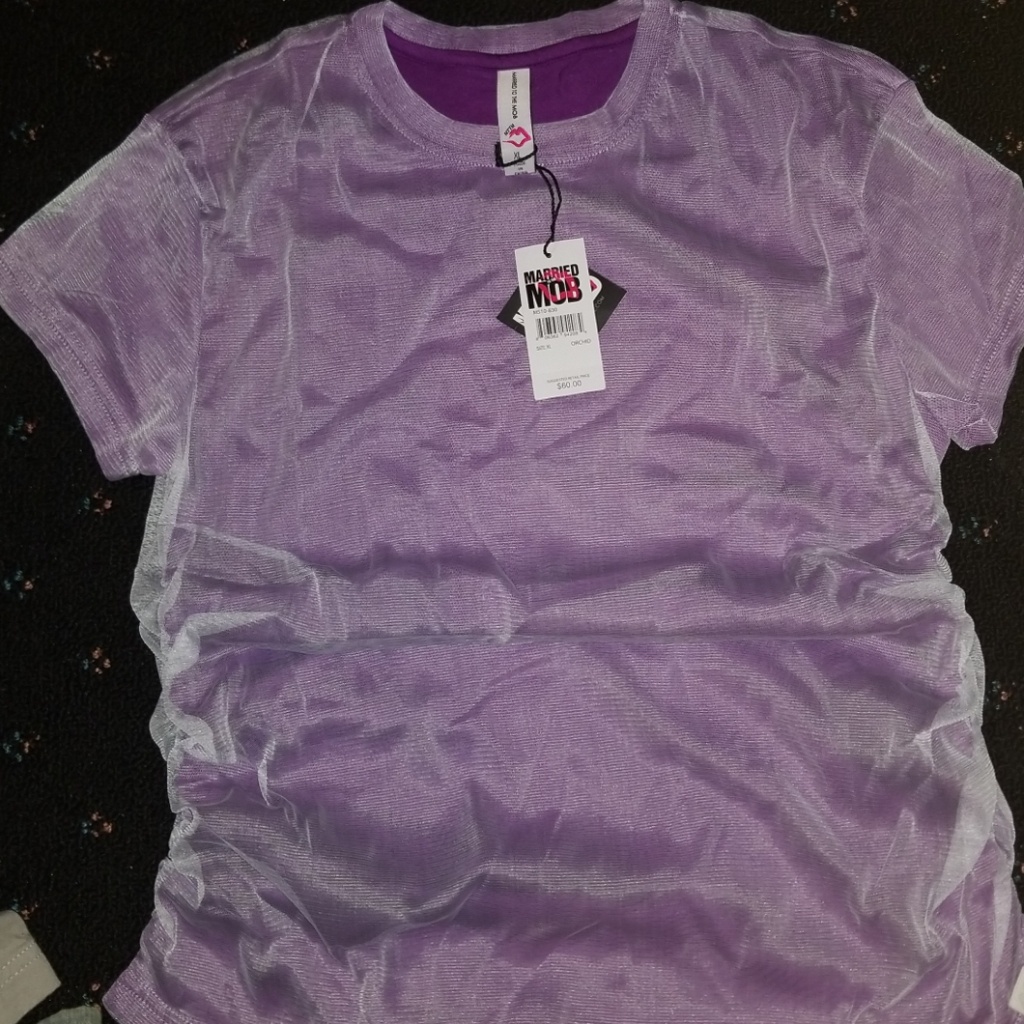 Married To The Mob Slinky Shirred Tee New